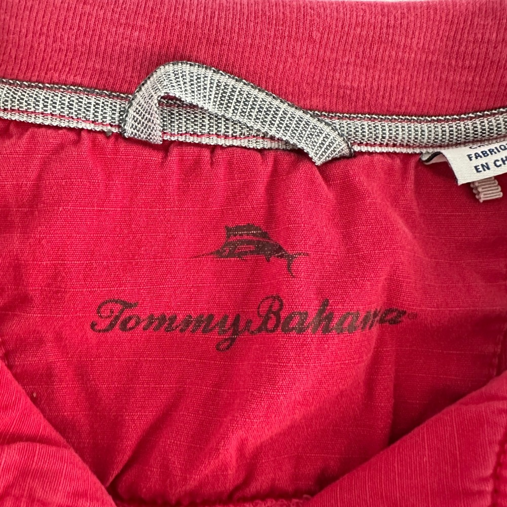 Tommy Bahama Mens Sz Medium Red Quarter Zip Pullover Sweater‎ Pima Cotton Tencel - Picture 5 of 16